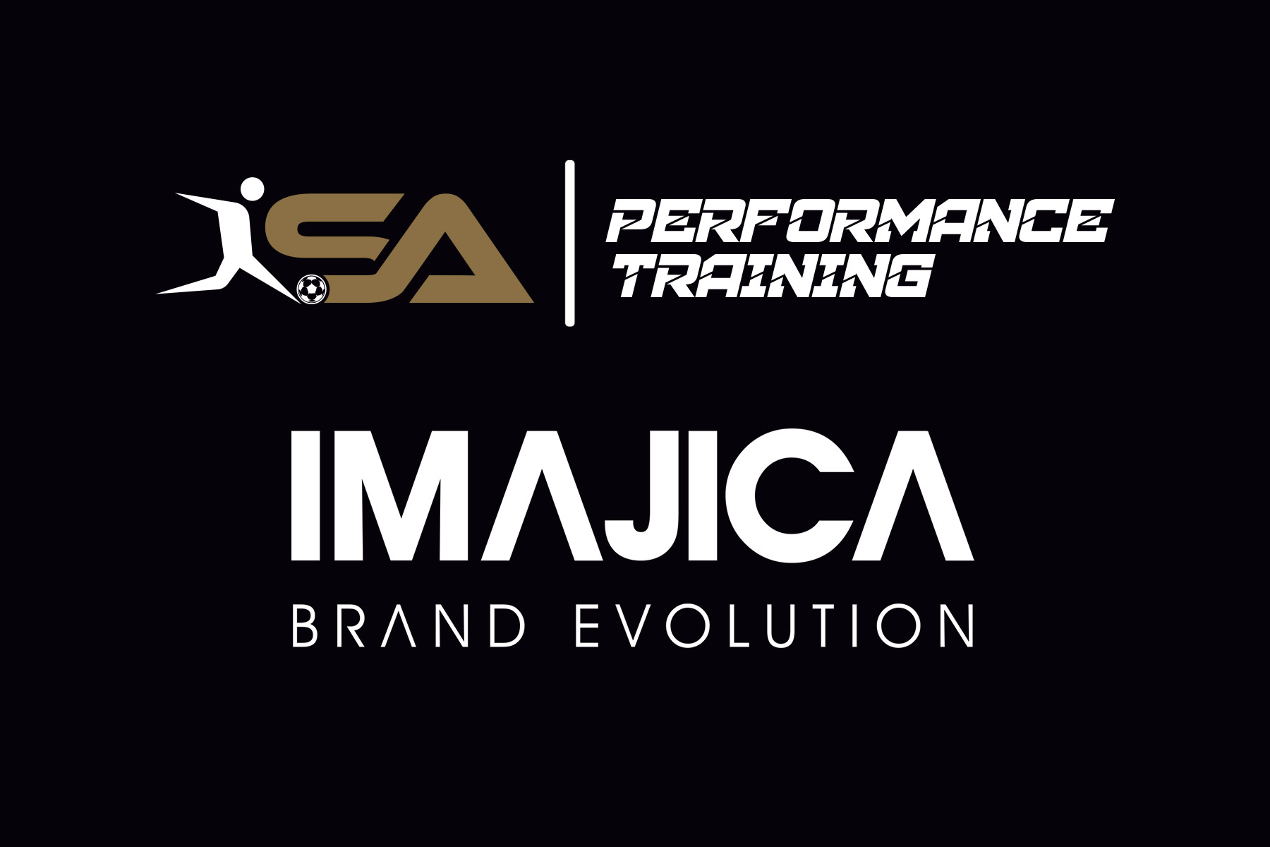 SA Performance Training and Imajica Brand Evolution logo on a black background